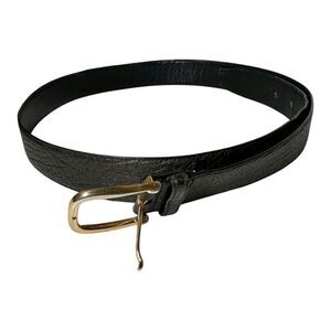 Vintage Saks Fifth Avenue Shrunken Calfskin Leather Belt Black Men’s 36